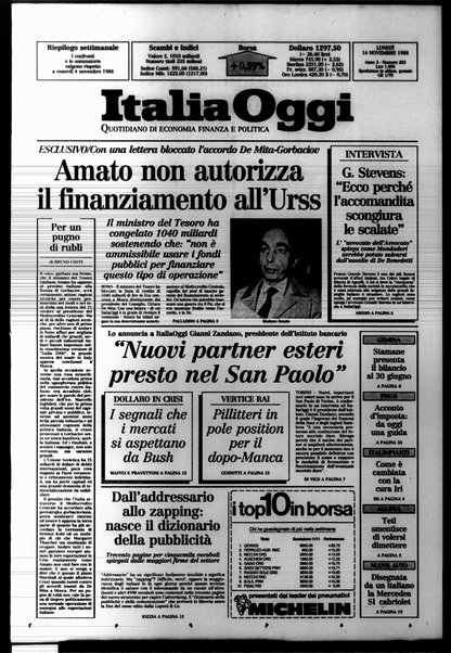 Italia oggi : quotidiano di economia finanza e politica